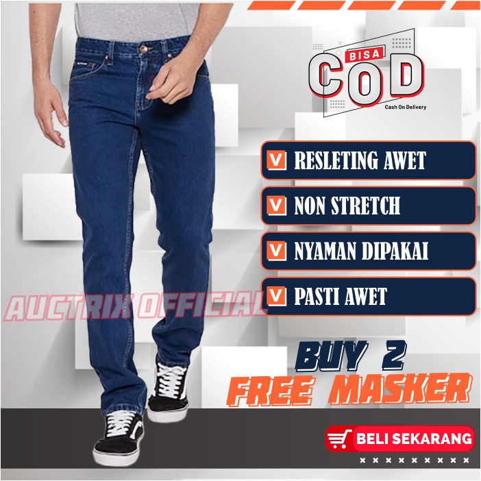 Celana Jeans Panjang Pria Dewasa Reguler Standar Distro Jins Cowok Laki laki Premium ORIGINAL Asli