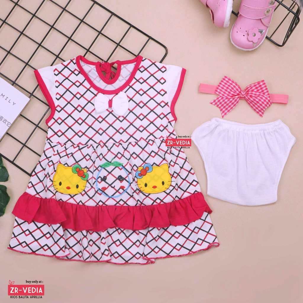 [GRATIS BANDO] Setelan Bayi Imut size 0-12 Bulan / Baby New Born Baju Anak Perempuan  SNI Dress Lucu