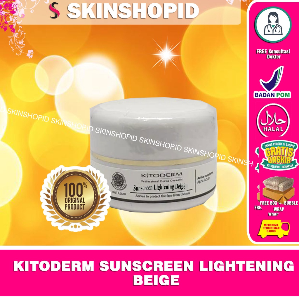 Kitoderm Sunscreen Lightening BEIGE 10gr Original / Krim Tabir Surya Pencerah BPOM Aman