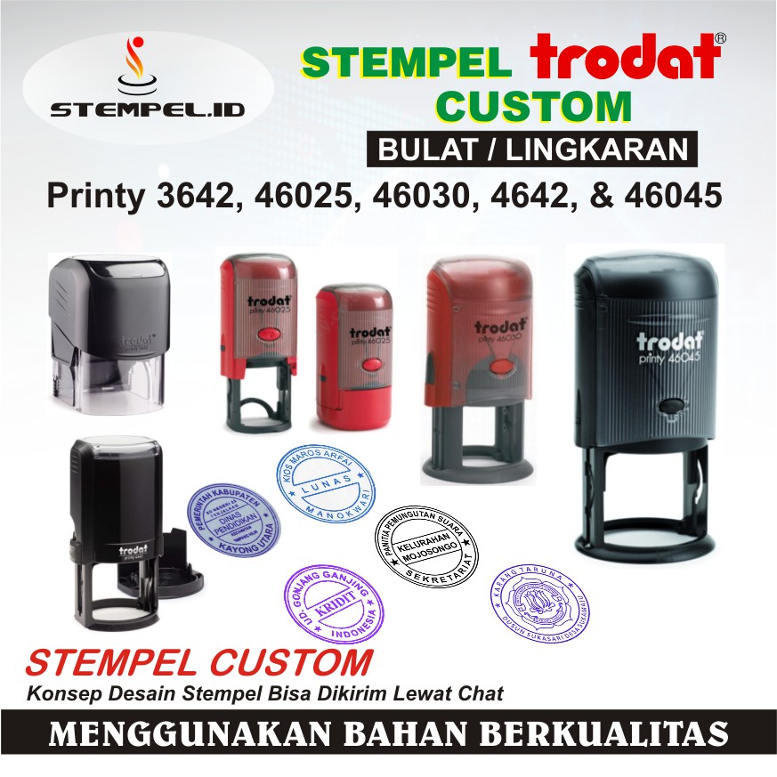 

Stempel Trodat Custom Printy 3642 46025 46030 4642 46045 Stempel Logo Perusahaan