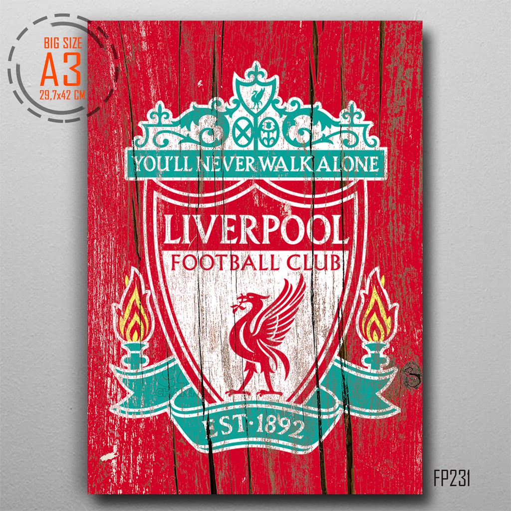 Wall Decor Sport LOGO LIVERPOOL Klub Sepak Bola Poster Kayu Hiasan Dinding Lapangan Futsal MAN UTD