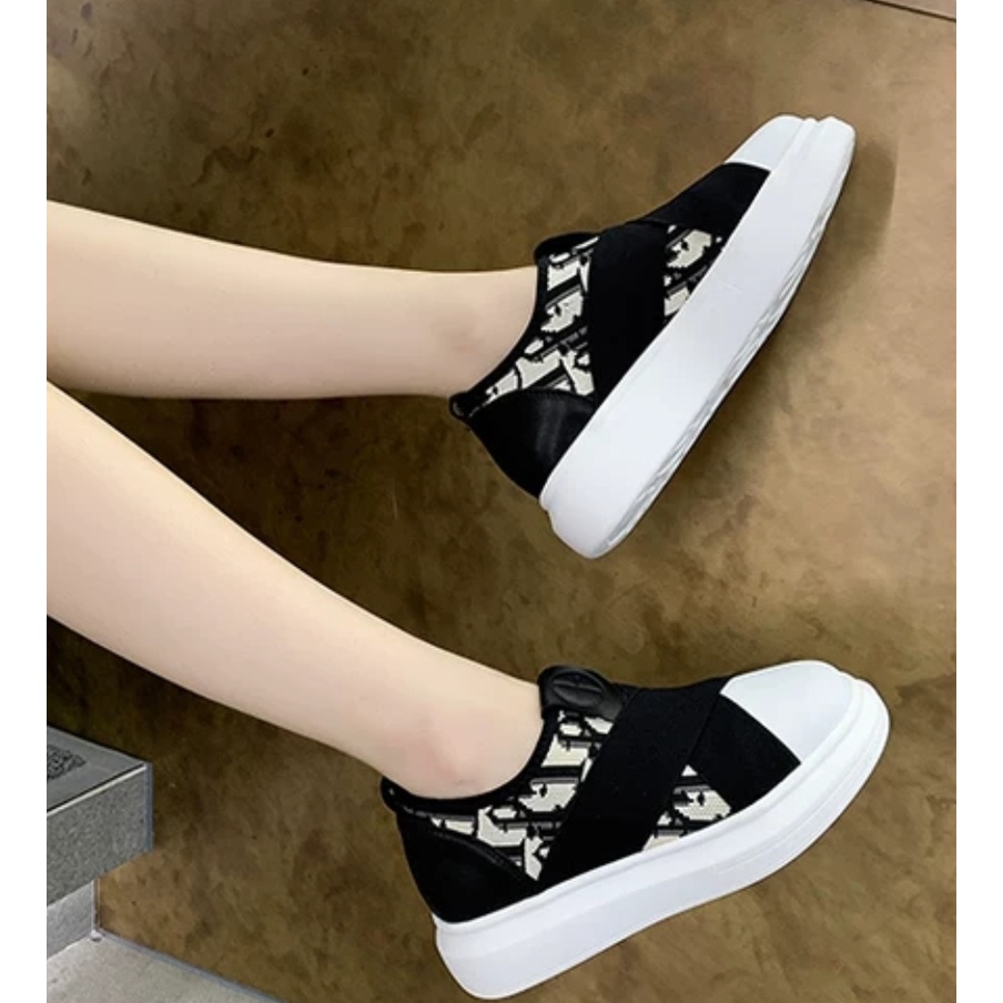 SS2226 Sepatu Wanita Slip On Fashion Import Polos And Motif Flat Shoes Ready Jakarta Bisa COD (NO BOX)