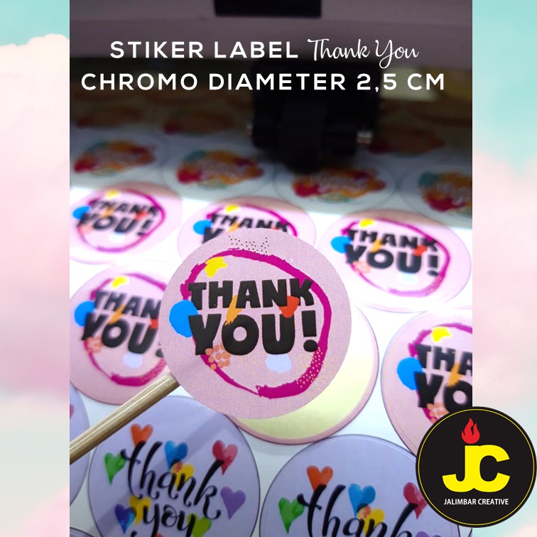 

[Isi 500 pcs] Uk. 2,5 cm Stiker Label Thank You For Order Olshop Bulat/ Stiker Terima Kasih Custom
