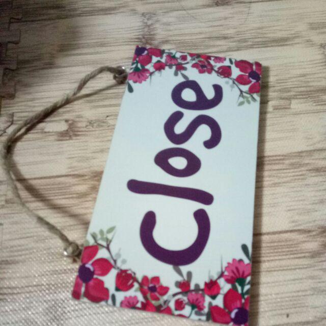 Papan Tulisan Open Close Bolak Balik Bahan Kayu Mdf Vintage