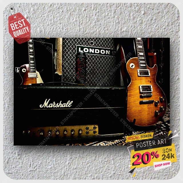 Hiasan dinding Musik - Poster dinding -  Poster vintage - Poster - Pajangan dinding - Poster Gitar - Dekorasi rumah - 203078STA