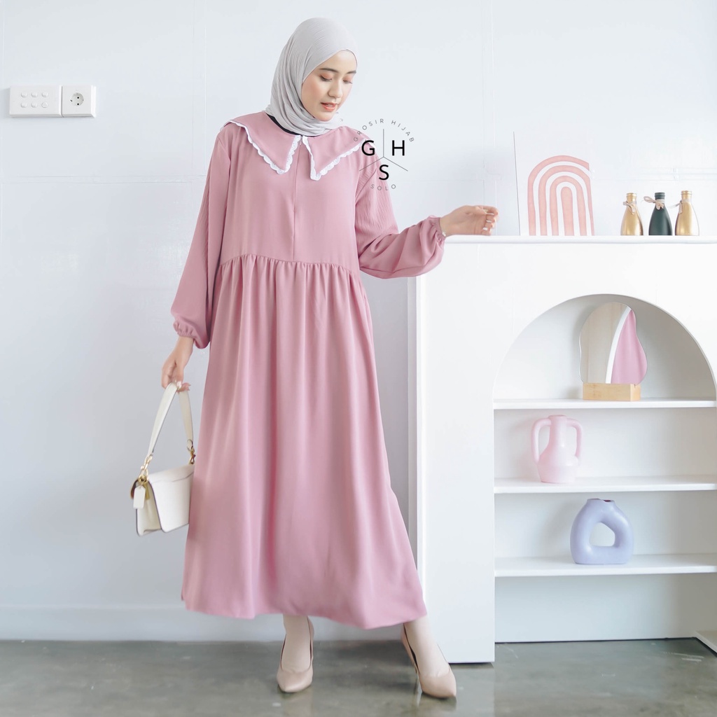 (MGA) GAMIS STACI MIDI DAILY BUSUI DRESS RAYON CRINCLE