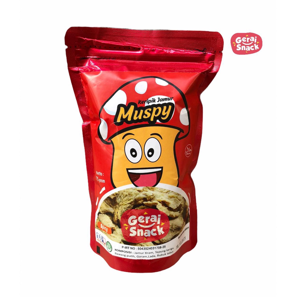 Muspy Keripik Jamur Tiram Crispy Best Seller  Renyah Cemilan Keluarga 75g