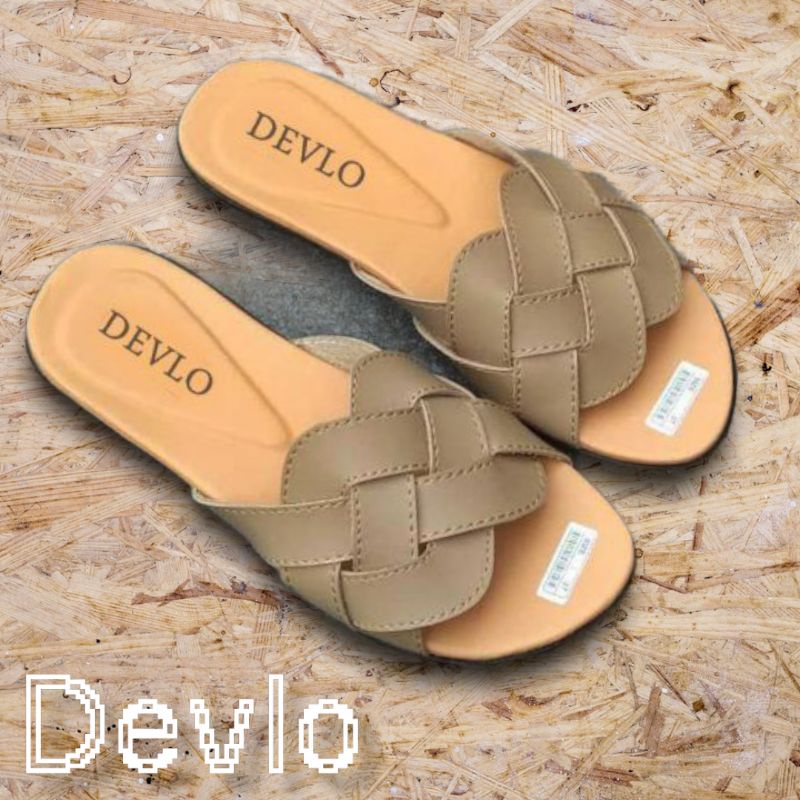 Devlo Sandal Teplek Wanita Rajut Slip On Terbaru Size 37 - 40 (DEVLO KETUPAT)