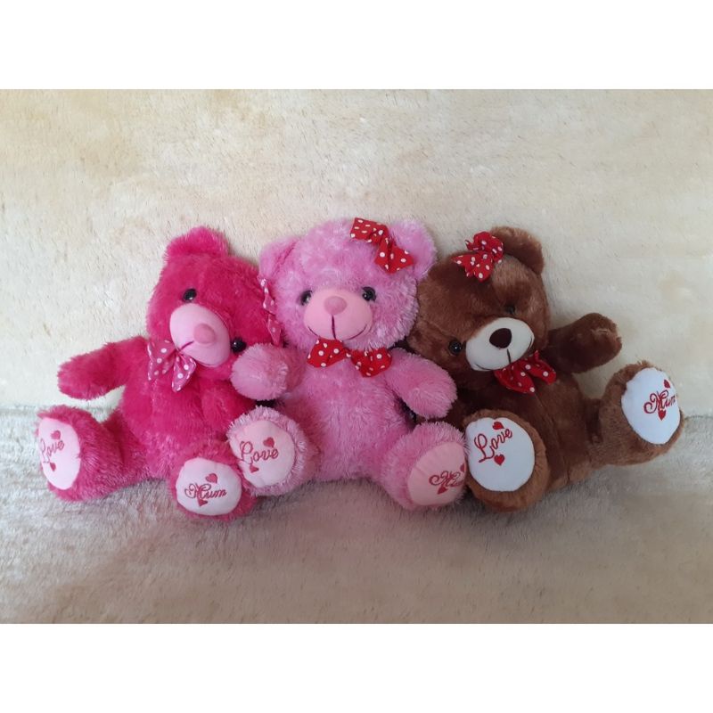 BONEKA BERUANG LUCU BORDIR LOVE PITA / BONEKA TEDDY BEAR LUCU IMUT BORDIR LOVE TERMURAH TERLARIS