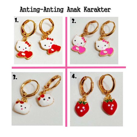 Anting-Anting Anak Perempuan Karakter Gold