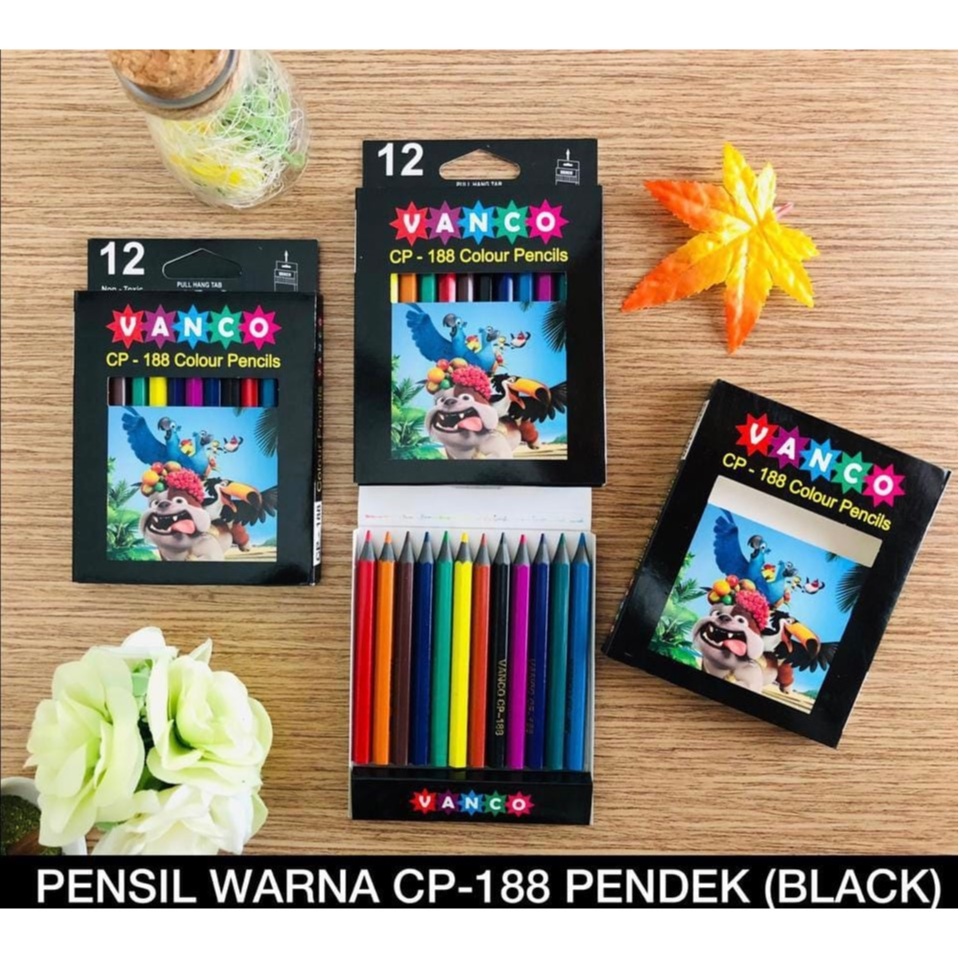 

VANCO PENSIL WARNA PENDEK BLACK EDITION ISI 12 WARNA
