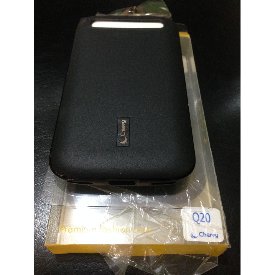 [termurah] Cherry Silikon Jelly Case Free Antigores Blackberry Q20 Hitam