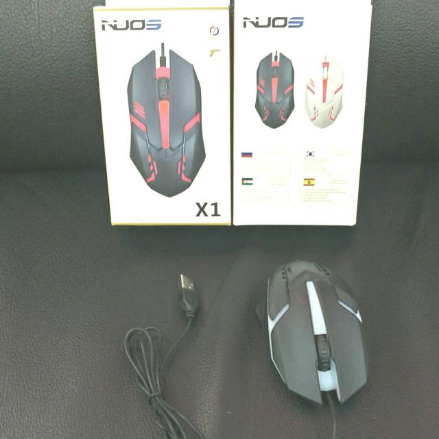 Mouse Kabel Gaming Original NUOS LED With Cabel Mouse Game RGB X1