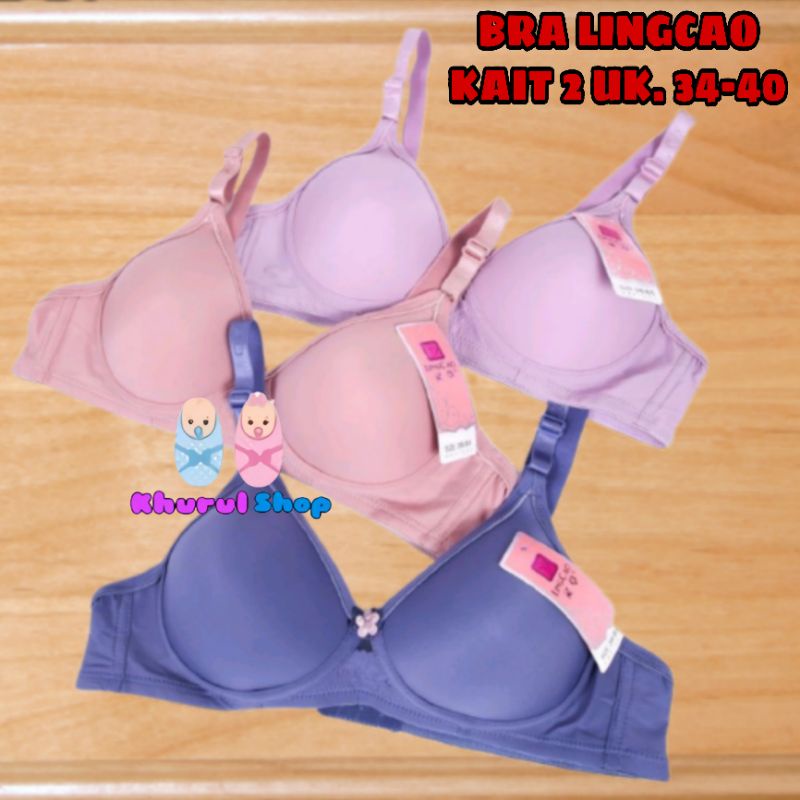 BH LINGCAU [LingCao] Kait 2 - Bra Busa Tanpa kawat Kait 2