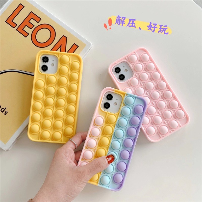 SoftCase Samsung A20 A30 M10S A30S A50S A50 A10S A70 S20 FE A12 M12 Casing POP IT Rainbow Silicone