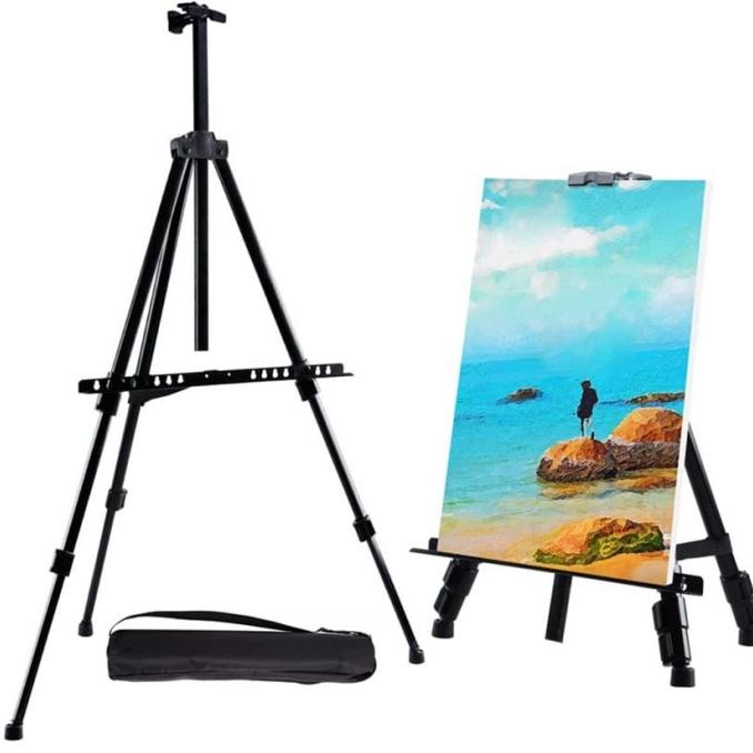 

TERBARUU!! Dilipat Stand Lukis Aluminium Easel Besi Tripod Holder Lukisan Display COD