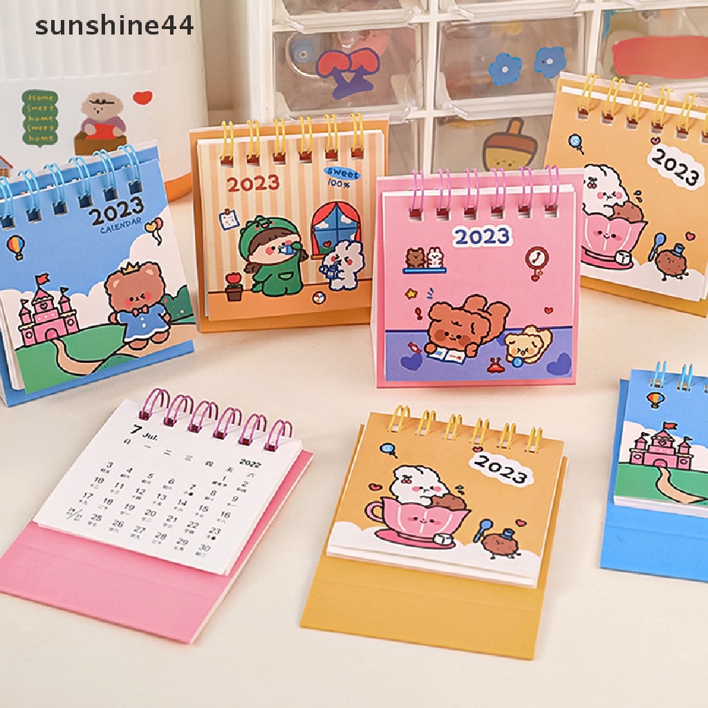 Sunshine 2023 Kalender Meja Mini Motif Kartun Lucu Untuk Dekorasi Sekolah