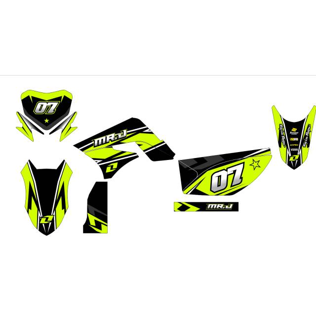 DECALS STIKER KLX 150 DTRAKER 150 BEBAS RUBAH NAMA NOMOR