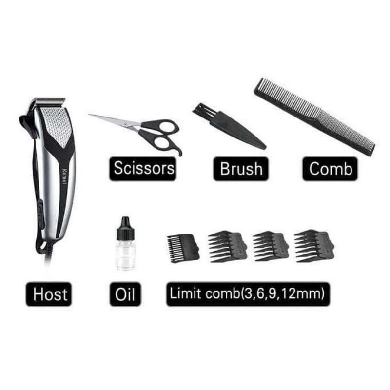 Alat Cukur Rambut Listrik  Kemei KM-4639 // KM-4640 Paket Alat Cukur, Gunting &amp; Sisir