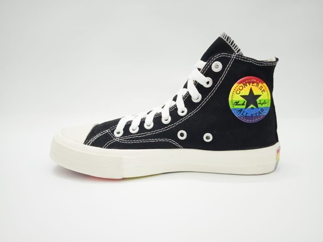 SEPATU CONVERS SOL RAINBOW PELANGI TINGGI HITAM | MADE IN VIETNAM I SEPATU PRIA DAN WANITA I SEPATU CASUAL