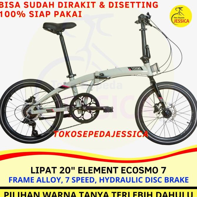 Sepeda Lipat 20 Element Ecosmo 7 speed Disc Brake Folding Bike Murah