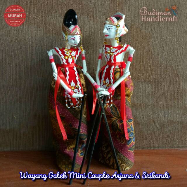 Jual Wayang Golek Mini Couple Arjuna And Srikandi Uk 30cm Shopee Indonesia