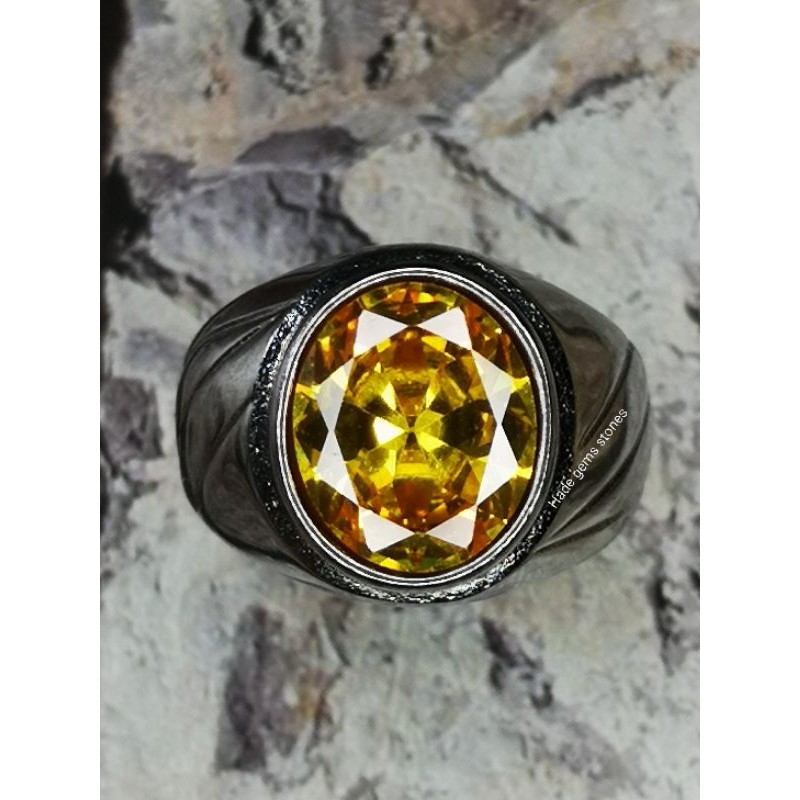 Batu permata yellow shappir cutting asli chatam