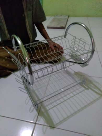 Df Rak Piring Stainless 2 Susun Murah - Rak Peralatan Dapur 2 Tingkat - 2 Tier Dish Drainer