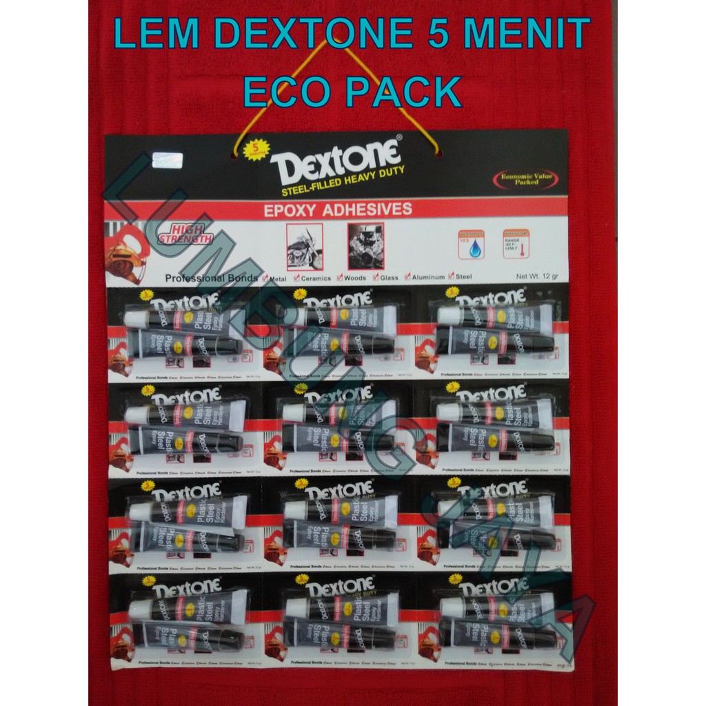 

LEM BESI EPOXY ADHESIVES PLASTIK PLASTIC STEEL DEXTONE 5 MENIT KEMASAN ECONOMIS 12gr (ASLI)