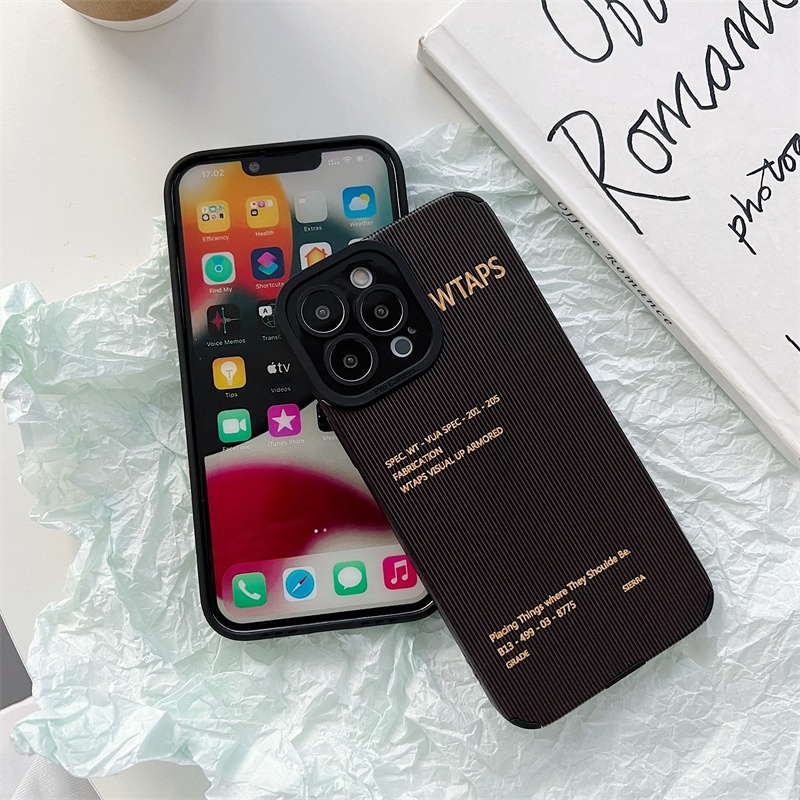 Soft case Silikon Tekstur Kulit Tulisan Untuk iphone 11 pro max 12 13 pro max X Xs max XR 7 8 plus se2020