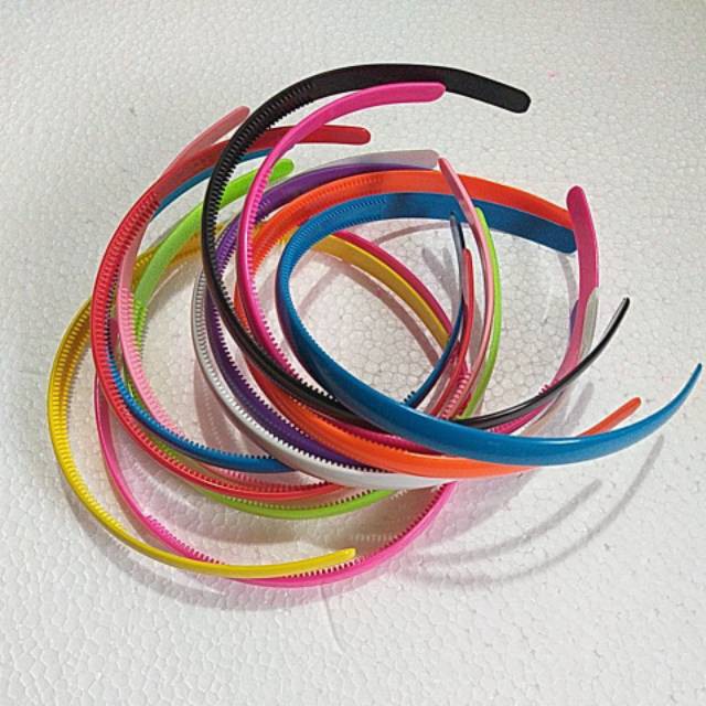 grosir  Bando 12 PCS medium hitam polos/bando warna polos