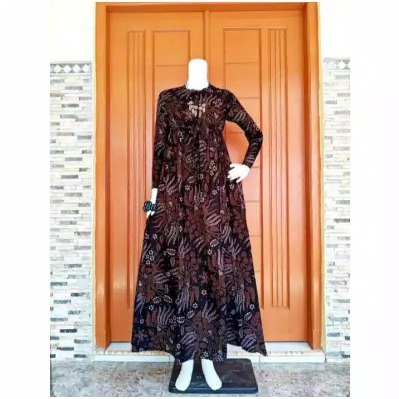Ms Gamis Batik Sriwedari Maxi Bumil/busui Katun Sogan Allsize & Jumbo