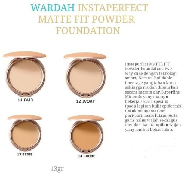 ❤️Glamouroseshop❤️ Wardah Instaperfect Matte Fit Powder Foundation (Refill)