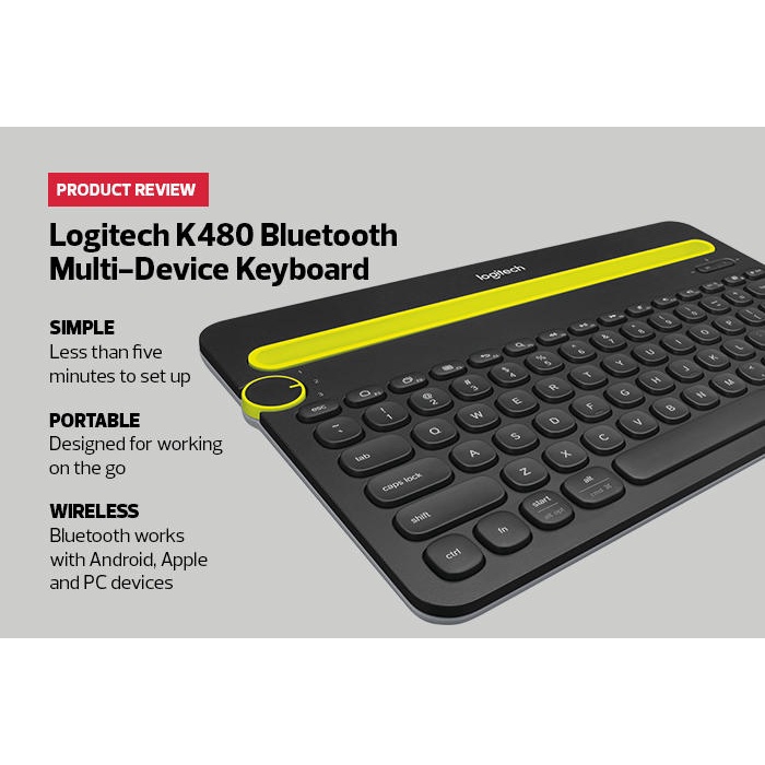 Logitech K480 Bluetooth Multi Device Keyboard Original Multimedi