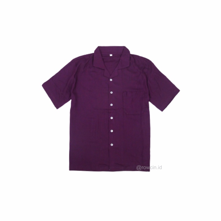 KEMEJA HAWAI POLOS UNISEX KATUN RAYON KEMEJA LENGAN PENDEK-Hawai Lavender