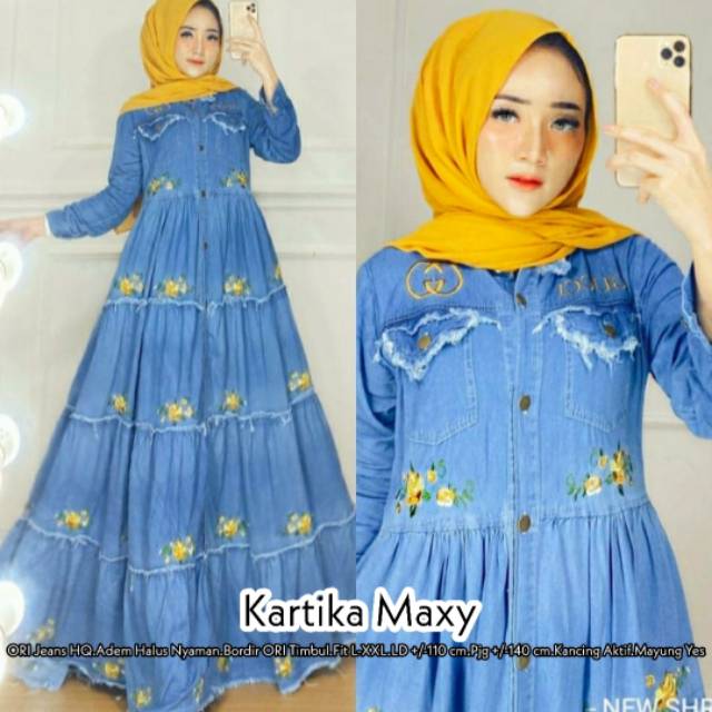 MAXY JEANS BORDIR KARTIKA MAXY BY ANA // GAMIS MAXY DRESS