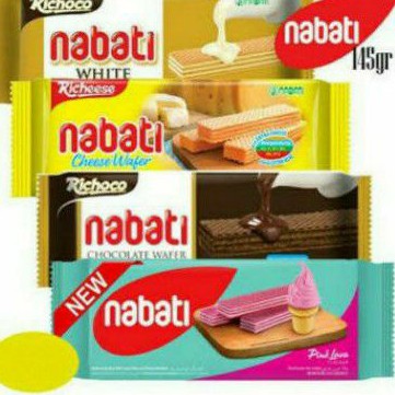 

Richeese Nabati biskuit wafer COKLAT / KEJU / VANILA/ PINK LAVA/ KELAPA / BLACK / YOGURT 122gr