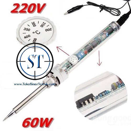 Solder Constant 60W Temperature Electric Transparan Iron Lead Free Adjustable Suhu Indikator Led 60 Watt 450c