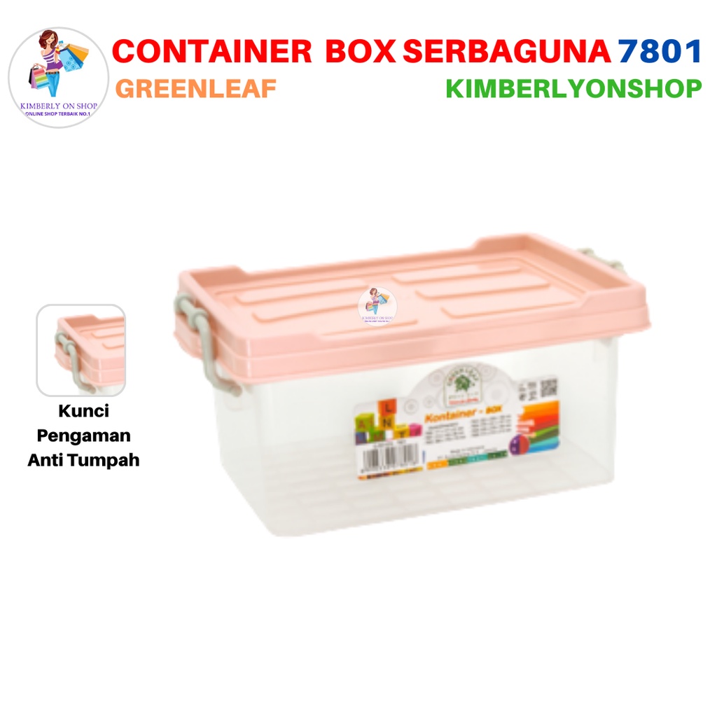 Container Q Seven Box Tempat Penyimpanan 1,7 Liter 7801 Green Leaf