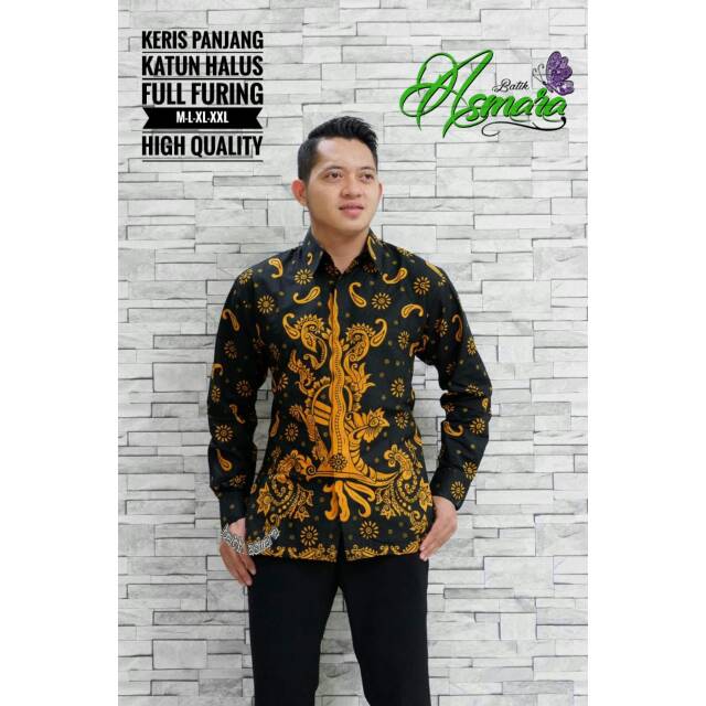 Batik Pria KERIS PANJANG Asli Katun Sragenan Full Furing Murah