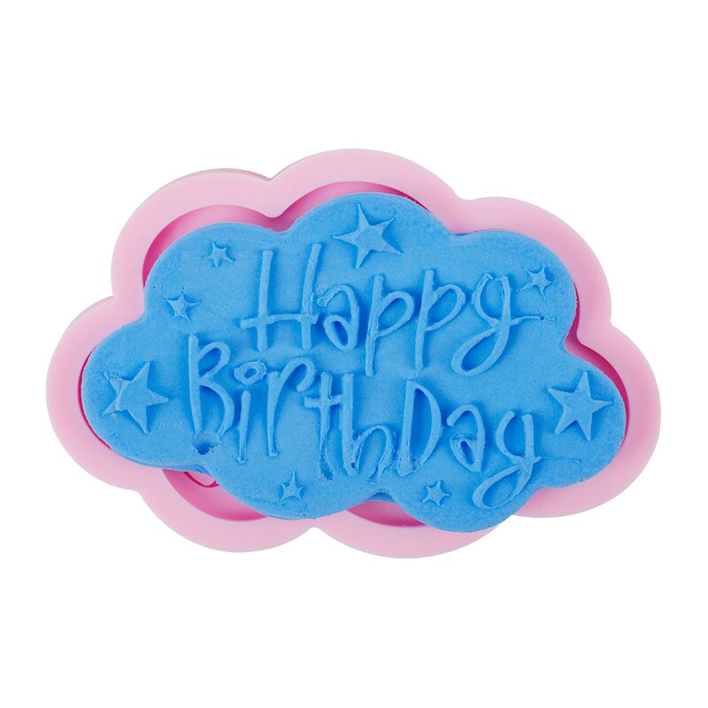 Cetakan Adonan Kue Fondant Desain Happy Birrthday Bahan Silikon Model Diy