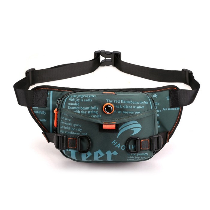 Tas Selempang pria Tas Waistbag pria Waterproof Anti Air Import - Dark Green