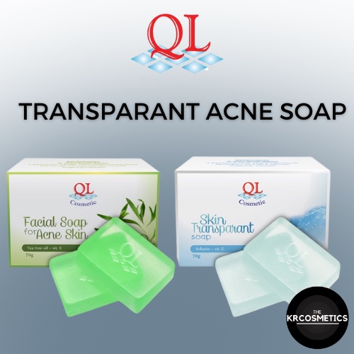 QL COSMETIC skin transparant soap facial for acne skin sabun 70 gr