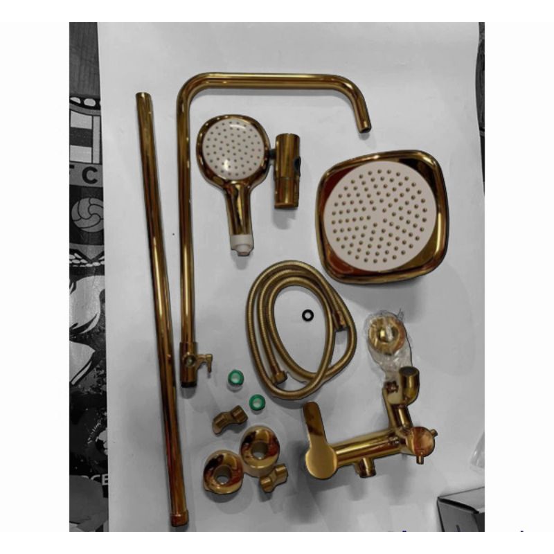 Shower tiang set coulomn stainless kotak+ kran Panas Dingin Stainless 1/2 Inch shower tiang set coulomn stainless + kran panas dingin