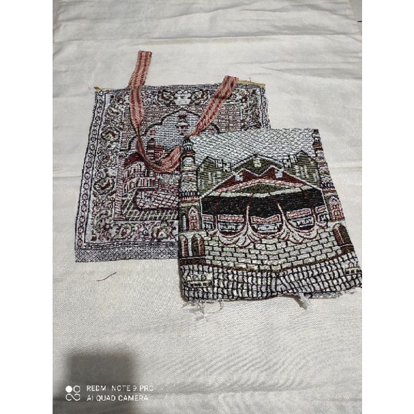 sejadah traveling sejadah motif kabah +tas sale varian warna ukuran besar 70x110