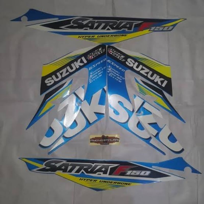 striping satria fu GP2 2014 stiker lis striping standar Ori suzuki satria fu fl 2014 biru kuning