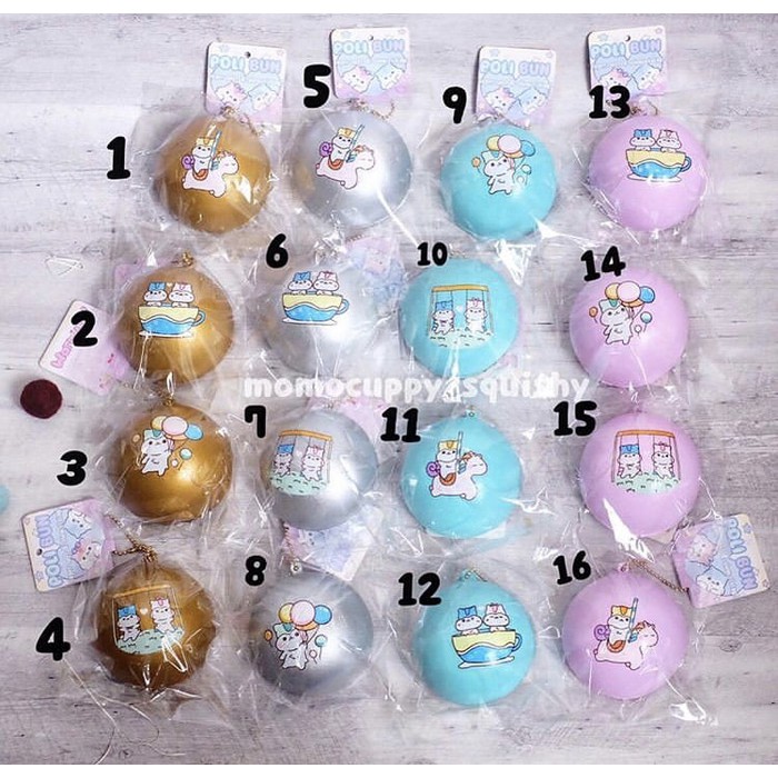 PROMO SQUISHY LICENSED poli medium bun colourful by popular boxes (ORI