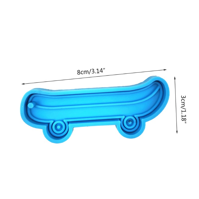 Cetakan Resin Epoksi Bentuk Skateboard Roller Skates Bahan Silikon Untuk Gantungan Kunci