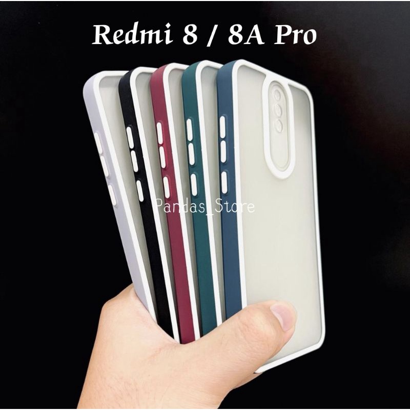 Pro Hybird Redmi 8, 8A Pro Softcase Halus dan Elegan / Pinggiran Garis Putih Keren (Pandas)