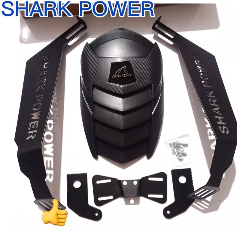 Mud Guard Spakbor Kolong Belakang Shark Power Tambahan Belakang, Mudguard Tahanan Air Universal BYSON / XABRE / R25 / R15 / NINJA 250 / VIXION NEW / NINJA 150 DLL